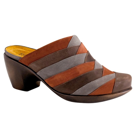 Naot Beyond Brown Spice Multi Slate Heeled Mule Clogs Size 38 / 7 - Picture 1 of 12